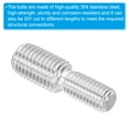 thumbnail image 4 of Uxcell M12*M16*50mm Double End Threaded Stud Screw Bolt, 5 Pack 304 Stainless, 4 of 5