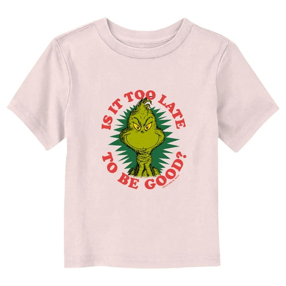 Toddler's Dr. Seuss Grinch Is It Too Late Graphic T-Shirt