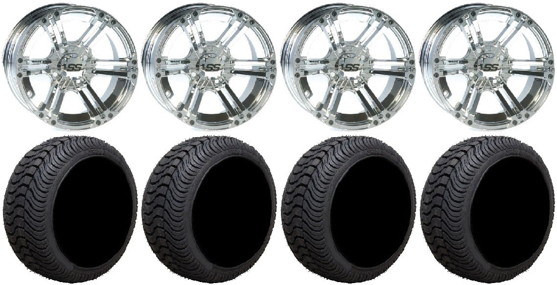 ITP SS212 Chrome Golf Wheels 12" 215x3512 Cruze Tires EZGO & Club