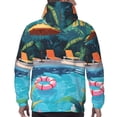thumbnail image 7 of Uemuo Tropical Poolside Relaxation Pattern Men's Hoodie - Casual Pullover Hoodie with Kangaroo Pocket, Stylish Hooded Sweatshirt for Everyday Wear-XX-Large, 7 of 7