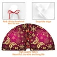 thumbnail image 4 of Lsque Golden Snowflakes And And Butterflies Print Christmas Tree Skirt, Tree Skirt with Ties or Velcro, Perfect for Holiday Decorations, Halloween, and New Year-36", 4 of 7