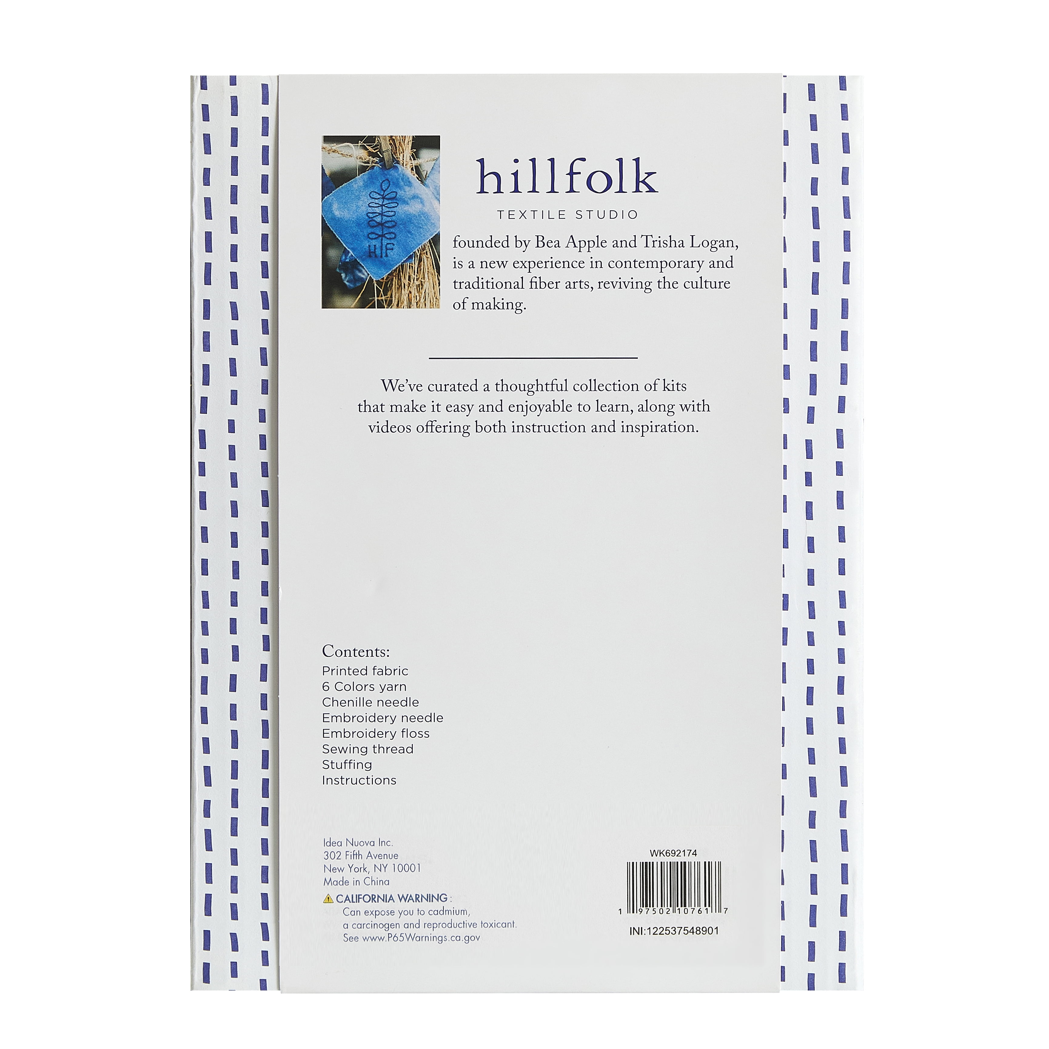 Hillfolk Brown Bear Embroidery Art & Craft Kit with High-Quality Fabric