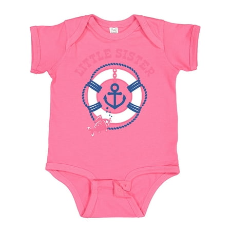 

Inktastic Nautical Little Sister Gift Baby Girl Bodysuit