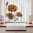 thumbnail image 2 of Ambesonne Floral Kitchen Curtains, Poppy Flowers Buds Pastoral, 55"x36", Amber Grey, 2 of 3