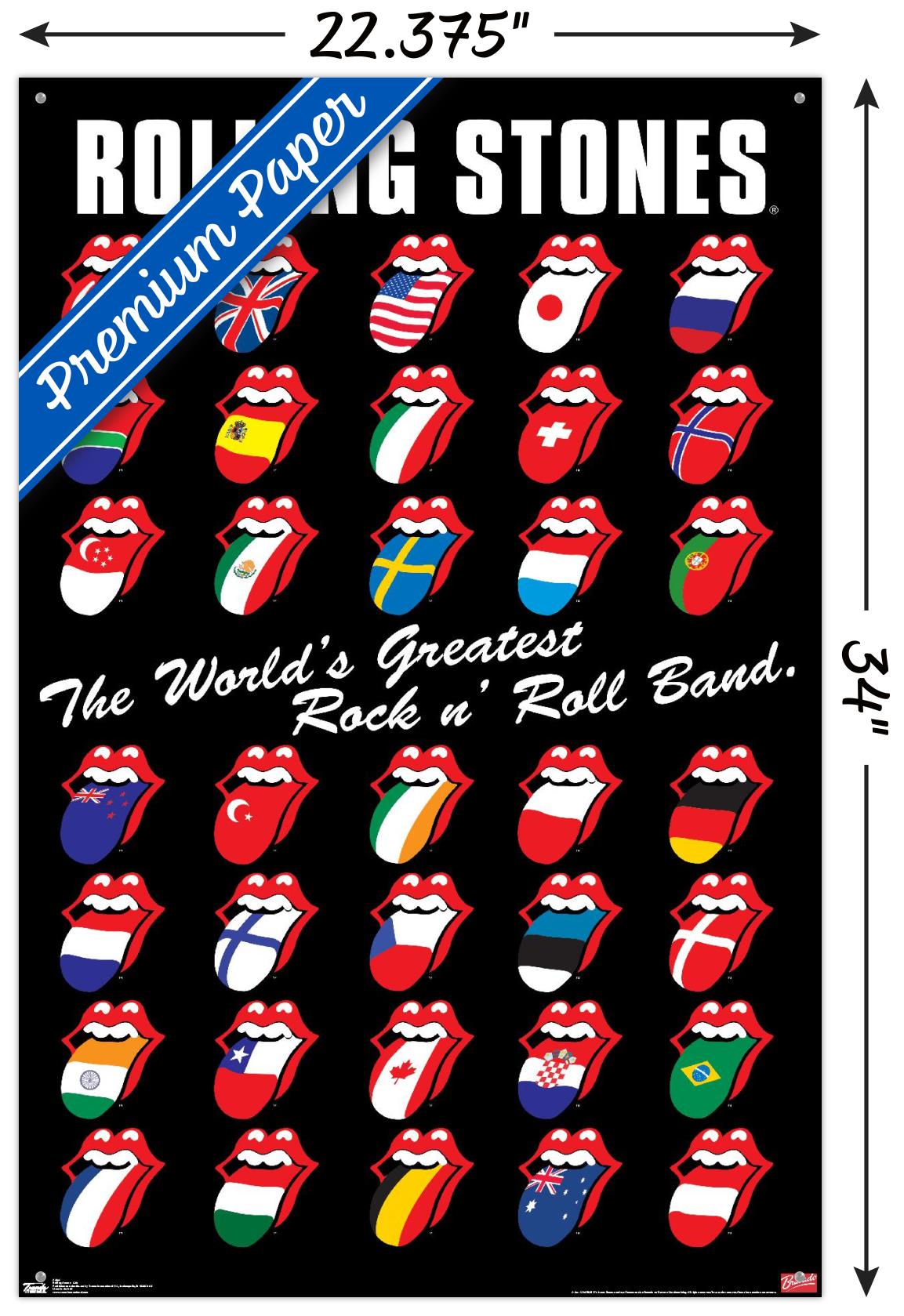 Rolling Stones - Grid Wall Poster with Push Pins, 22.375" x 34"