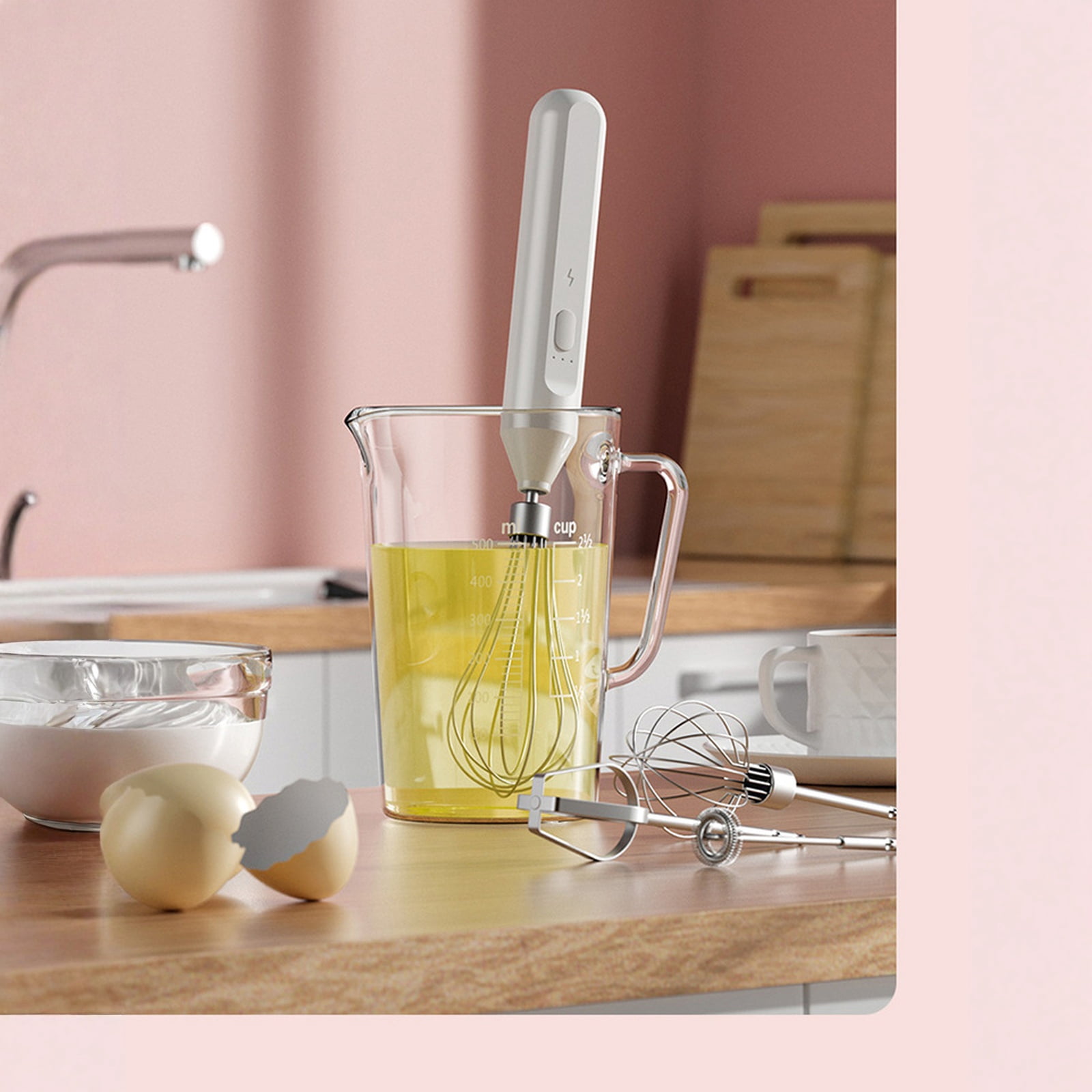 Cordless Mixer Handheld, Hand Mixer Electric Handheld, Metal Whisk Stainless Steel, Electric Matcha Whisk, Hand Mixer for Baking, Electric Whisk Frother, Handheld Frother Whisk,