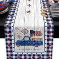 thumbnail image 5 of Tepsmf Independence Day Table Runner USA Flag Themed Linen Tablecloth 72 Inches for Festive Dining Table Decor, 5 of 6