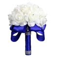 thumbnail image 1 of Kmbangi Artificial Wedding Bride Bouquet Romantic Handheld Bridesmaid Flower with Ribbon, 1 of 8