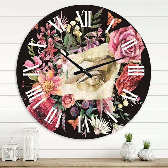 Designart 1 in Quartz Farmhouse Wall Clock