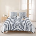 thumbnail image 3 of Full Quilt Set 78''x90'', Navy Blue Boho Lightweight Bedspread Coverlet Set with 2 Pillow Shams, Vintage Southwestern Geometric Stripes Breathable All Season Quilt Bedding for Bedroom/Guest Room, 3 of 9