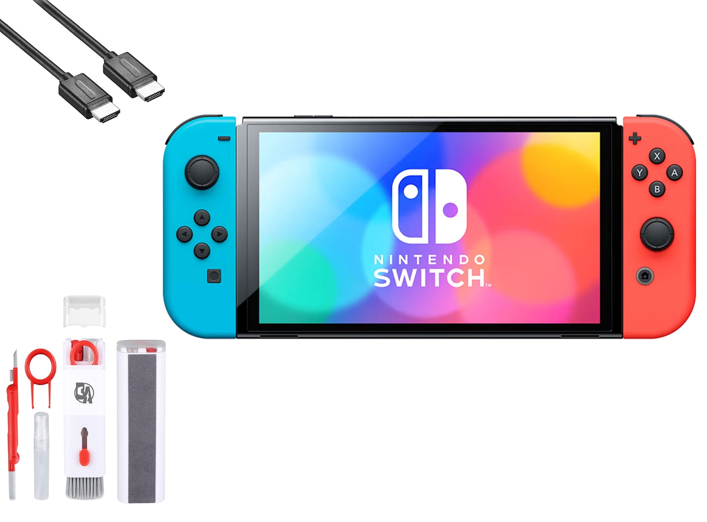 Pre-Owned Nintendo Switch OLED Model Neon Blue/Neon Red Set with