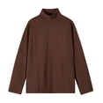 thumbnail image 5 of LODIENY Big and Tall (M-5XL) Mock Neck Undershirt for Men Long Sleeve Knit Thermal Base Layer Tops Relaxed Fit Basic Fall Winter Clothing Coffee XL, 5 of 7