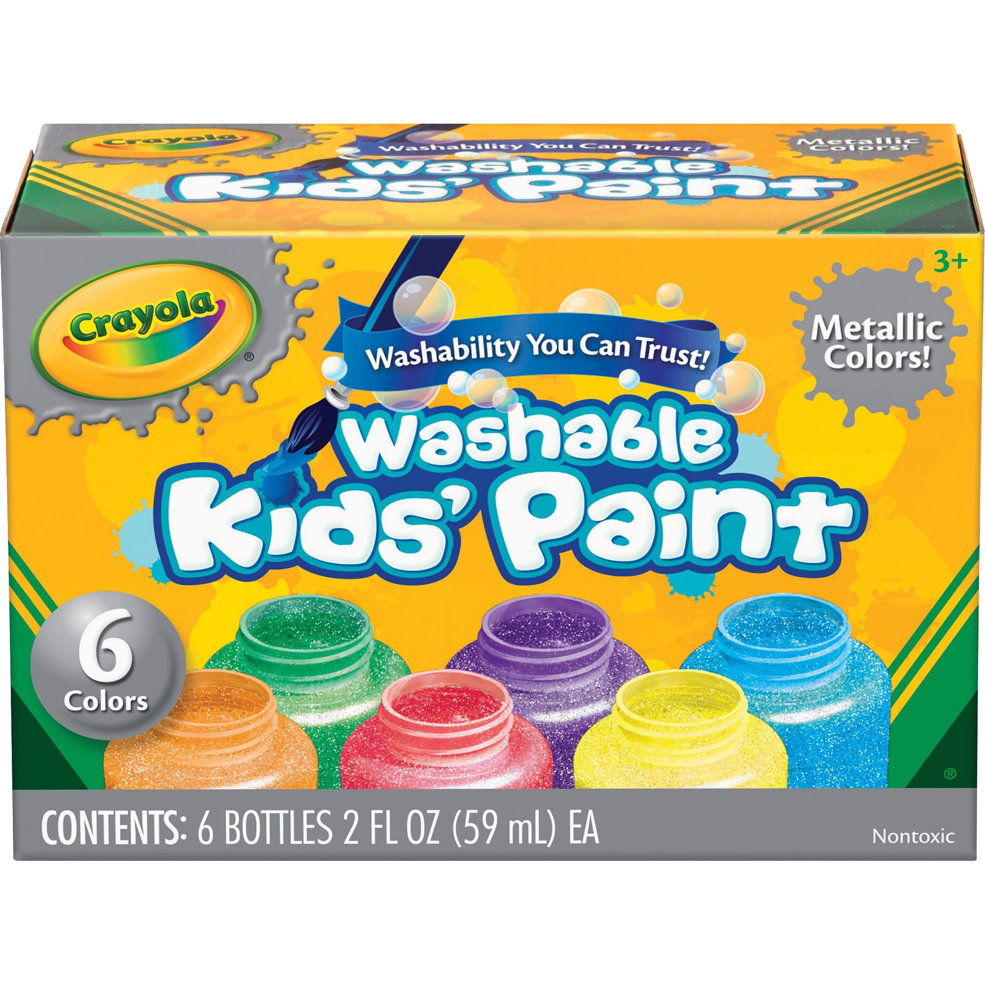 Crayola Washable Paint 6 Colors Metallic Set