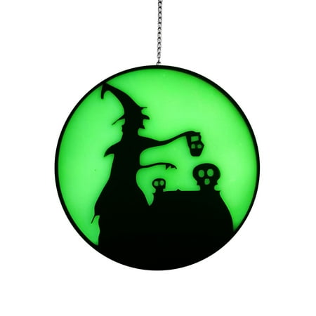 

JUNTEX Halloween Luminous Glass Black Witch Pendant Creative Ornament Supplies for Indoor Outdoor Garden Decoration Supplies