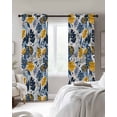 thumbnail image 4 of Tropical Leaf Blackout Curtains for Bedroom Living Room Darkening Curtains 63 Inches Long Orange Blue Palm Plants Summer Pastoral Window Curtain 2 Panels Set Window Treatment Grommet Drapes 52"x63", 4 of 9
