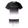 thumbnail image 5 of Mens Short Sets 2 Piece Outfits Short Sleeve Crew Neck T Shirts and Drawstring Wide Leg Shorts Summer Casual Beach Vacation Track Suits, 4XL, 5 of 6