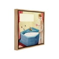 thumbnail image 4 of Stupell Industries Vintage Bubble Bath Girl Novelty Painting Brown Floater Framed Canvas Art Print Wall Art, 18 x 18, 4 of 10