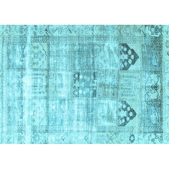 Ahgly Company Indoor Rectangle Persian Light Blue Traditional Area Rugs, 2' x 5'