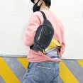 thumbnail image 4 of Bolsos de hombro de pecho de cintura grande multicapa de tela Oxford para hombres de moda (negro) Likrtyny Para estrenar, 4 of 9