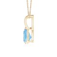 thumbnail image 2 of Angara Natural Pear Shape Aquamarine Pendant Necklace for Women in 14K Yellow Gold - March Birthstone Jewelry | V-Bale Aquamarine Pendant, 2 of 8