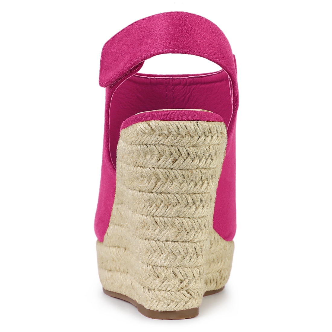 DARING DIVA Slingback Platform Wedges Heel Espadrille Wedge Sandals Hot Pink 8