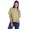 thumbnail image 2 of Moomaya Blouse d'Été Boho à Manches Courtes en Rayonne Imprimée pour Femmes, 2 of 5