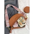 thumbnail image 6 of Gustave PU Leather Crossbody Bag for Women, Trendy Woven Fanny Pack Belt Bum Bag Shoulder Sling Purse with Adjustable Guitar Strap - Coffee, 6 of 7