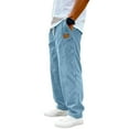 thumbnail image 4 of Men's Vintage Corduroy Drawstring Pants with Embroidered Label - Loose Fit Straight Leg Casual Pants for Daily, Streetwear, and Light Outdoor ActivitiesBlue3XL, 4 of 7