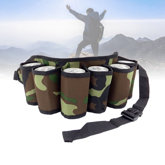 WHAMVOX 2 Pcs Beer Belt Holder for Climbing Travel Waist Camouflage