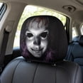 thumbnail image 6 of 11x10.2 Inch Horror Ghost Print Car Headrest Cover, Spooky Zombie Demon Face Auto Seat Head Pillow Protector for Halloween Vehicle Interior Decor, 6 of 6