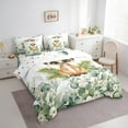 thumbnail image 3 of Erosebridal Cute Meerkats Bed in a Bag 7-Piece Green Eucalyptus Bedding Set, Woodland Animal Queen Comforter Set Botanical Plant Leaves Bedding Comforter Sets, Cartoon Wildlife Bed Set, 3 of 6
