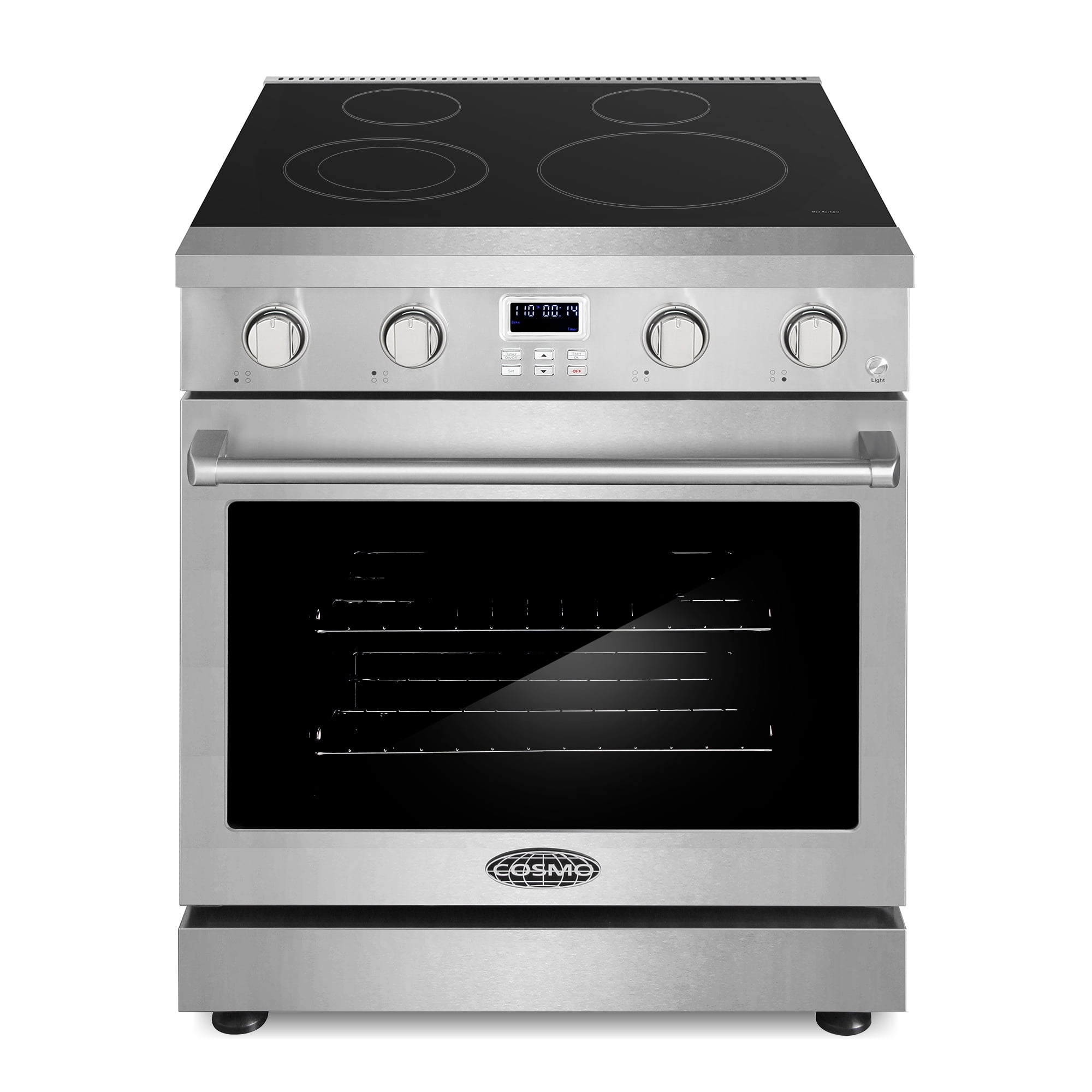 Cosmo 30 in. Haven Collection 4.8 cu. ft. Electric Range with 4 Burner Glass Cooktop and Convection Oven in Stainless Steel