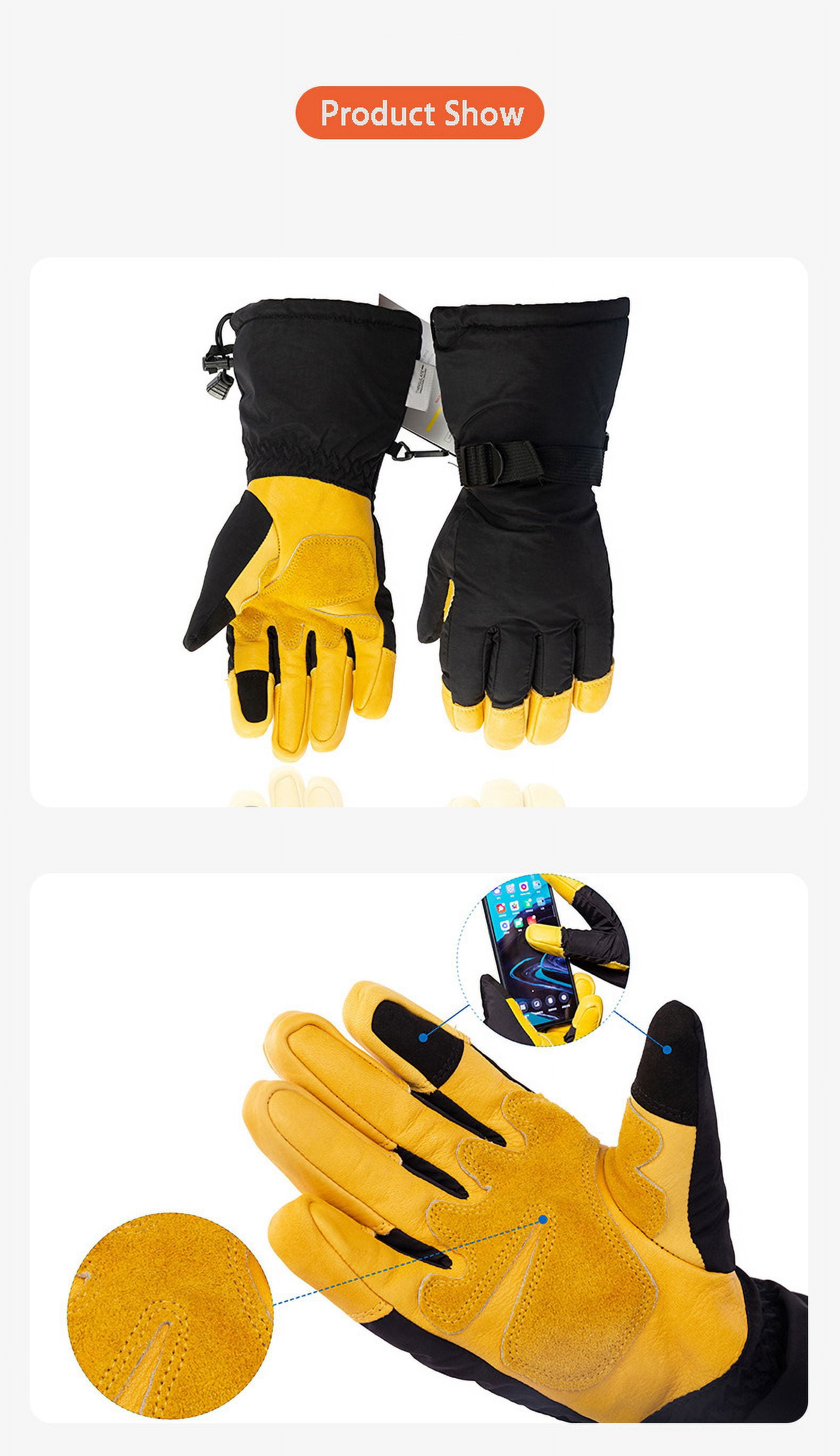 Rugged Waterproof Winter Gloves | Touchscreen Compatible | Cordura Shell, Thinsulate Insulation | Ice Fishing, Skiing, Sledding, Snowboard | for Women or Men(M)
