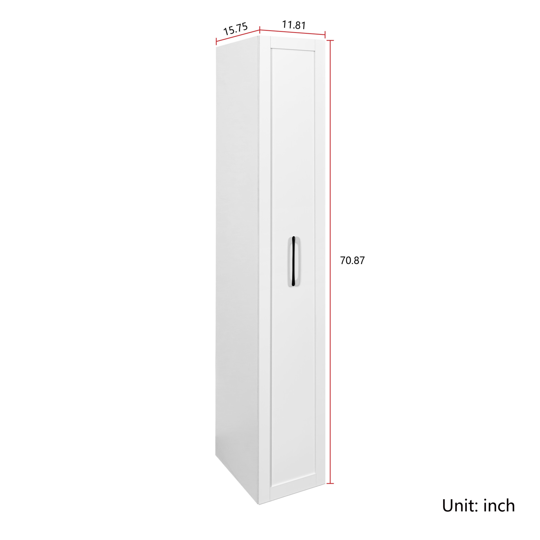 Noble House 70.87" Slim Pantry Cabinet Cart, 6-Tier Narrow Kitchen Spice Rack with Handle, Space-Saving Design, White