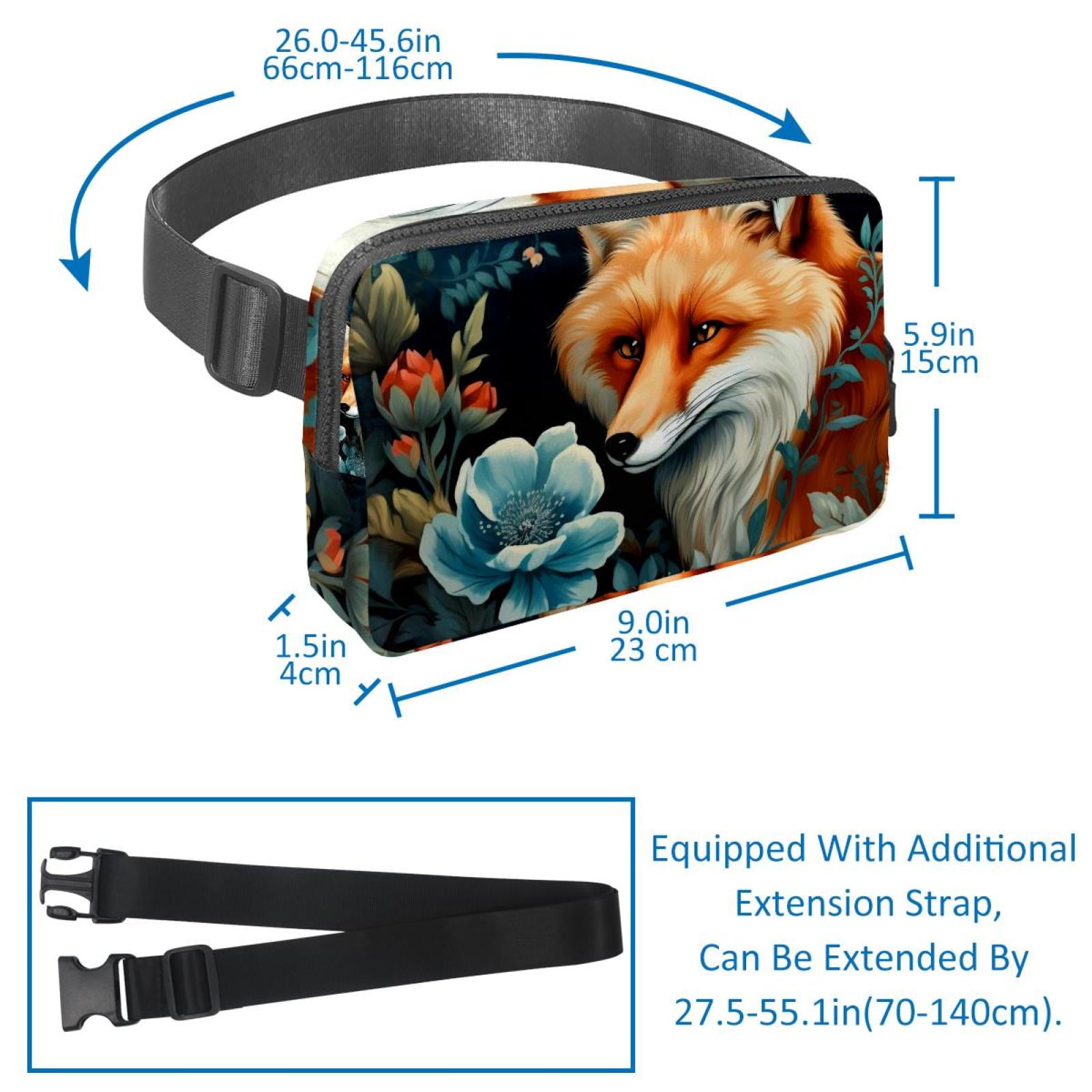 Fox Money Belt Belt Bag Fanny Packs: Lightweight, Adjustable with Extension Strap, Unisex