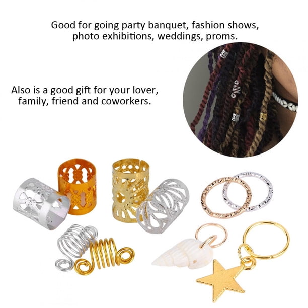 Joyería para el Cabello para accesorios para trenzas, 90 piezas anillos para trenza de cabello de moda acesorios para el cabello para trenzas cuentes para el cabello para para para para