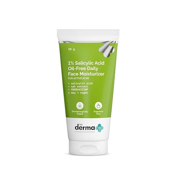 The Derma Co 1% Salicylic Acid Oil-Free Moisturizer For Face with Oat Extract 50 g