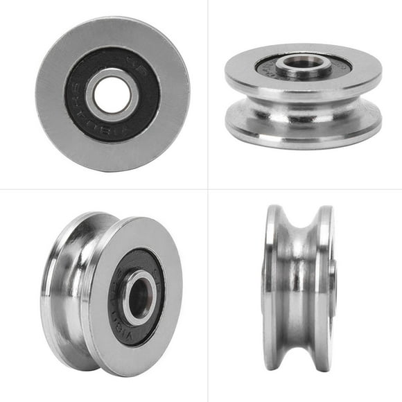 10pcs TV0418 4x18x8mm V Groove Pulley Carbon Steel Sealed Ball Bearings Rail Roller Bearing Wheel Track Wheels, Small Fixed Bulk Replacement Double Passive Perlin Linear Rollers
