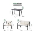 thumbnail image 4 of Sala Exterior Para Jardín Terraza 4 Piezas Con Mesa De Vidrio beige, 4 of 7