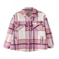 thumbnail image 1 of Womens Plaid Button Down Blouses Coat Thicken Jackets Cardigans Oversize Shirts S, 1 of 6