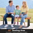 thumbnail image 6 of RELAX4LIFE 60’’ Outdoor Bench Acacia Wood, 3-Person Backless Patio Benches with Heavy Duty Metal Frame, Wooden Picnic Dining Garden Bench for Outside Backyard Park Porch, 800 LBS Weight Capacity, 6 of 17