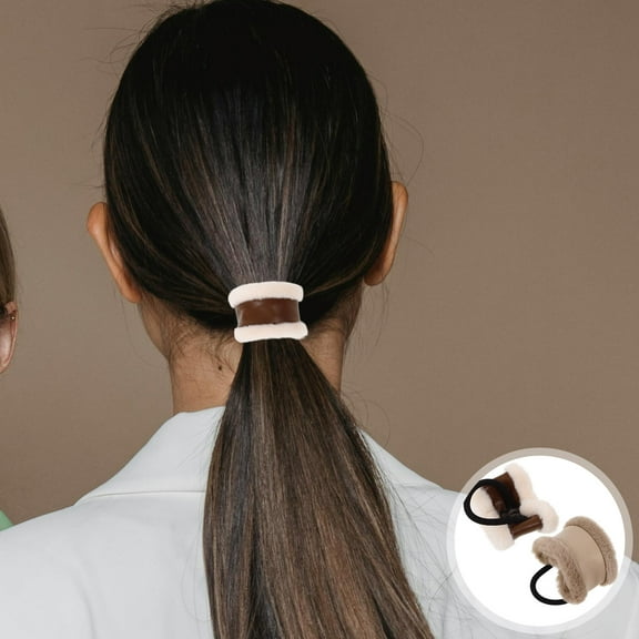 WHAMVOX 2 Pieces Elastic Hair Ties in Assorted Colors for Women and Girls with Comfortable Wear and Secure