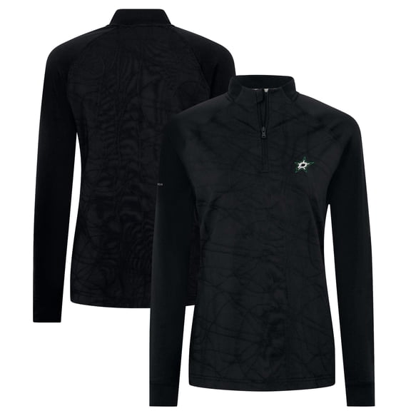 Women's Levelwear Black Dallas Stars Amethyst Insignia Core Quarter-Zip Jacket