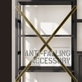 thumbnail image 3 of 70"W x 78"H 6 Tiers Etagere Bookcase with Storage Cabinet, 3-Column Bookshelf with 16 Open Shelves for Living Room Bedroom Home Office Black, 3 of 7