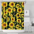 thumbnail image 2 of Sunflower Wildflower Shower Curtain 72x84 with Hooks, Boho Yellow Floral Bee Butterfly Design for Bathroom, Quick-Drying Rustic Polyester Fabric, Farmhouse Autumn Bloom Decor, 2 of 5