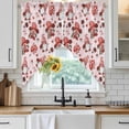 thumbnail image 6 of Pink Valentine's Day Swag Valances for Windows, Kitchen Curtains 36 Inch Length 2 Panels Set, Cute Gnomes Red Love Roses Short Curtains for Small Windows Rod Pocket Cafe Curtains Drapes 28"x36", 6 of 8