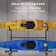 thumbnail image 3 of Soozier Dual Kayak Storage Rack - Adjustable Steel Paddleboard & Canoe Rack, 94.5" x 28.5" Black - Garage, Dock, Outdoor Storage, 3 of 7