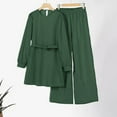 thumbnail image 6 of WRKEKC Women Outfits Sets, Womens Sets 2 Piece Outfits, Ladies' Trendy Muslim Fall Solid Color Shirt Long Sleeve Shirt and Straight Leg Pants Two Piece Sets, 6 of 9