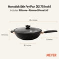 thumbnail image 3 of Meyer Accent Series 12.75 inch Induction Stir Fry Pan with Helper Handle and Glass Lid, Matte Black, 3 of 10