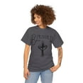 thumbnail image 3 of Blessed , Hand drawn font, Heart & Cross, Christian Art on a Unisex Shirt., 3 of 4